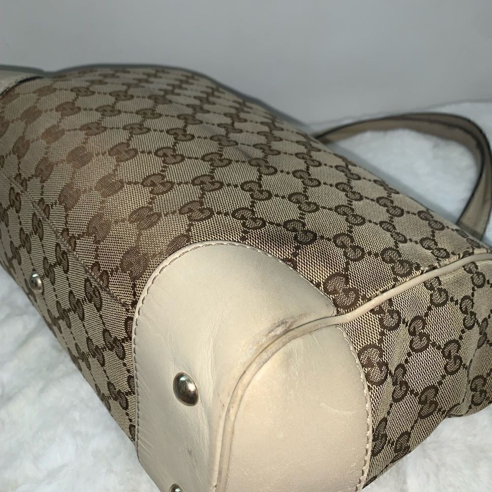 Authentic GUCCI GG Logo Web Line Tote - Picture 6 of 14
